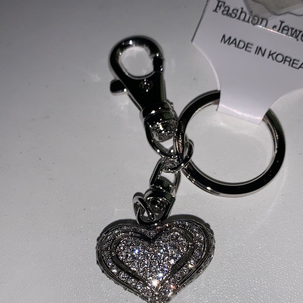 Crystal heart purse/bag charm Keychain nwt